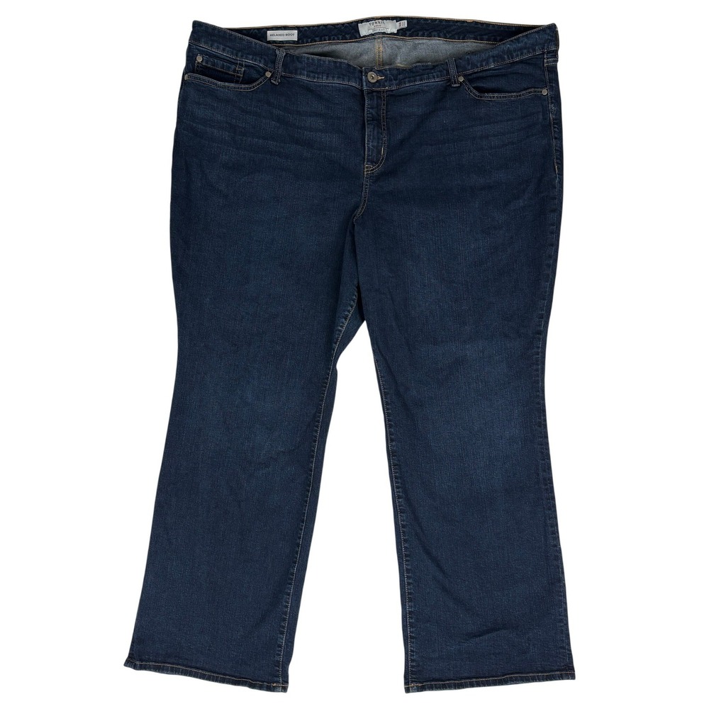 Torrid Relaxed Boot Jeans 30R Mid Rise Stretch Dark Wash‎ Plus Size